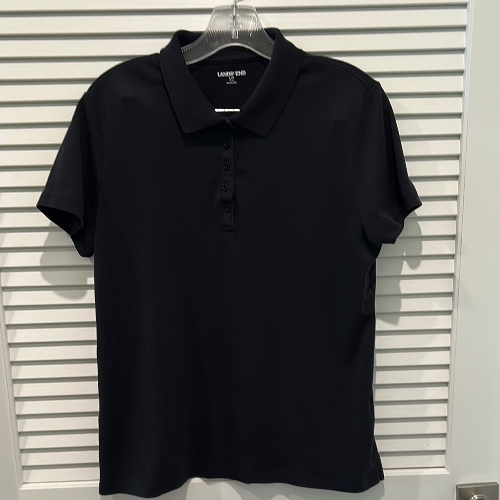 Lands' End Midnight Black Polo Shirt